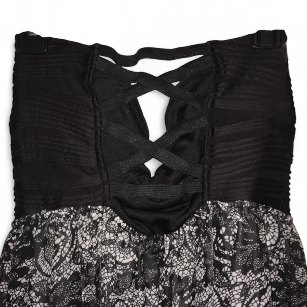 🌹BONGO Junior’s Black Strapless High Low Maxi Dresses Size Medium - Picture 4 of 6